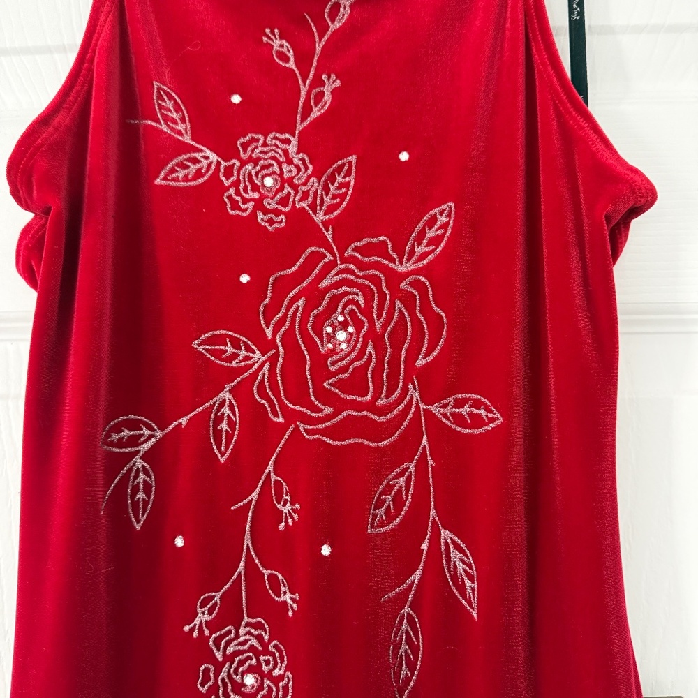 Red Velour Formal Dress - Picture 3 of 7